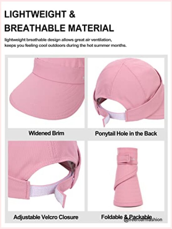 Wide Brim Sun Visor UV Protection Dual Purpose Beach Hat Packable Cap main image 4